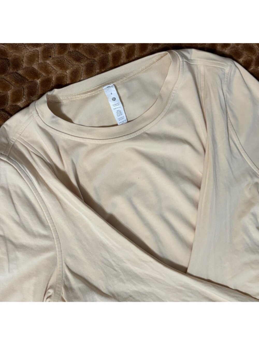 Lululemon Cotton Wrap-Front T-Shirt Flare Dress Prosecco Pima Cotton Stretch 8 - Picture 9 of 13